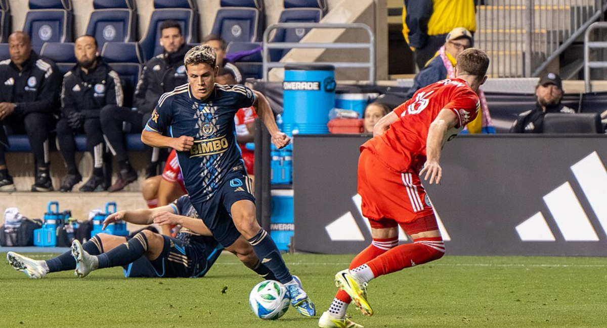 Cavan Sullivan playing for Philadelphia Union during an MLS match