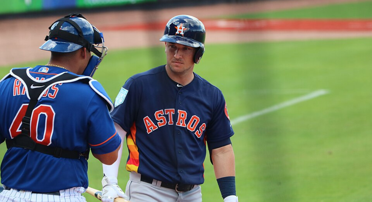Alex Bregman during a professional baseball game.