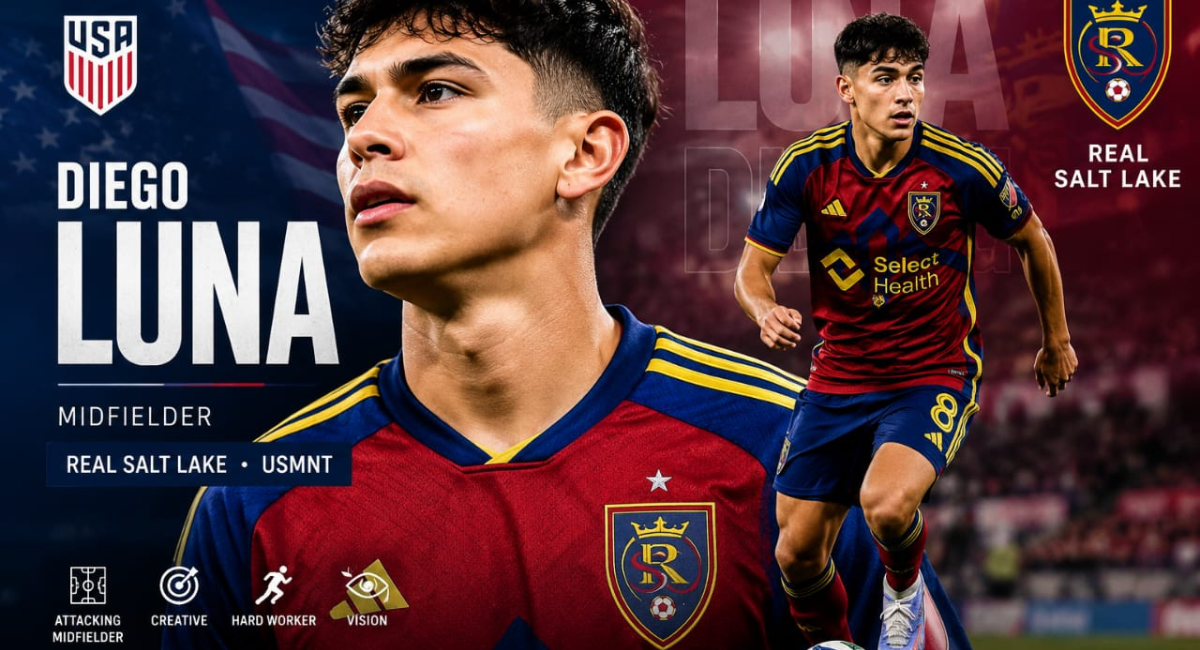 Diego Luna of Real Salt Lake playing for the United States Men's National Team (USMNT)